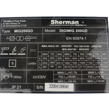 Сварочный аппарат Migomat Sherman digimig 200GD Synergia