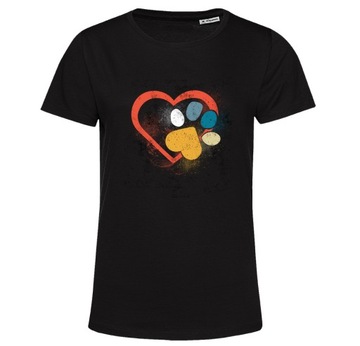 Koszulka pies łapa tshirt z psem Organic XL