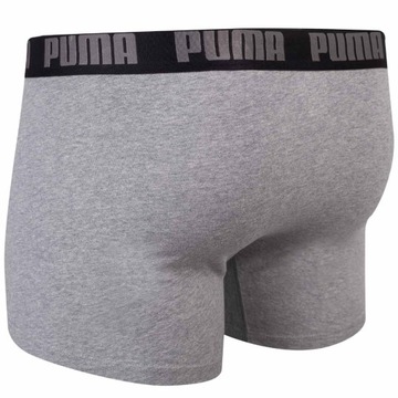 PUMA BOKSERKI MĘSKIE MAJTKI BOXER 2P CZARNE/SZARE r.L