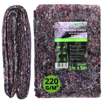 MATA MALARSKA FILC Z FOLIĄ 1x5mb 5m2 Filc malarski MEGA GRUBY 220g/m2 HIT