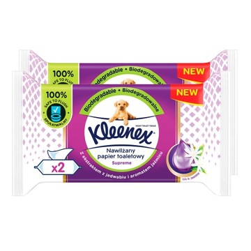 2x Nawilżany papier toaletowy KLEENEX Supreme 38 szt.
