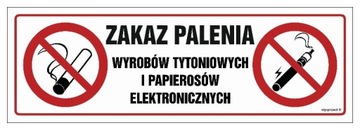 Zakaz palenia i papierosów elektronicznych 30X10