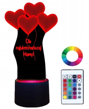 Lampka Nocna z Imieniem Dla Mamy 3D Led Grawer