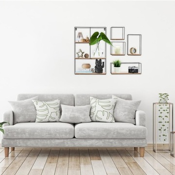 Półka Ścienna Metal MDF Zestaw 7 szt LOFT