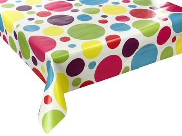 Obrus Ceratowy Cerata na Wymiar Duże Kolorowe Kropki Grochy x 50x140 cm
