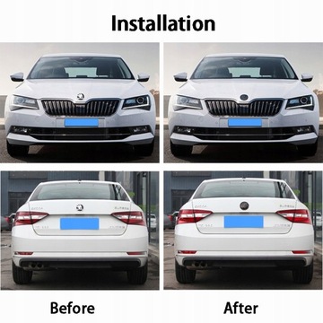 Эмблема автомобиля Skoda - белый черный