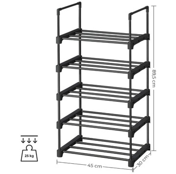 REGAŁ NA BUTY SZAFKA ORGANIZER METALOWY 5 PÓŁEK 2x
