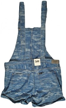 LEE spodnie ogrodniczki BLUE jeans BIB SHORT_ XS