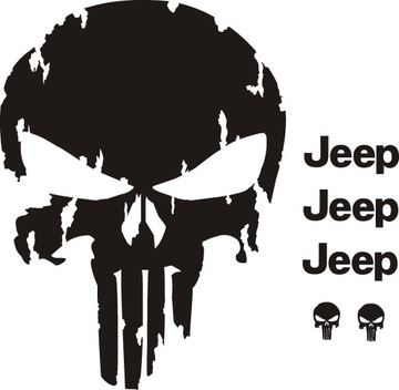 46x65cm PUNISHER JEEP naklejki NR 320 RÓŻNE KOLORY