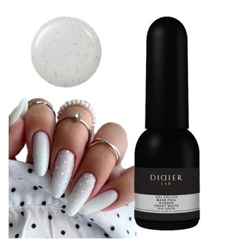 Камуфлирующая каучуковая основа с частицами фольги - Дымчатый Белый - 10мл