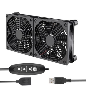 ДВОЙНОЙ USB-ВЕНТИЛЯТОР ДЛЯ ПК, 3 СКОРОСТИ