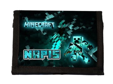 Portfel na rzep MINECRAFT Sportowy portfele TWÓJ NAPIS