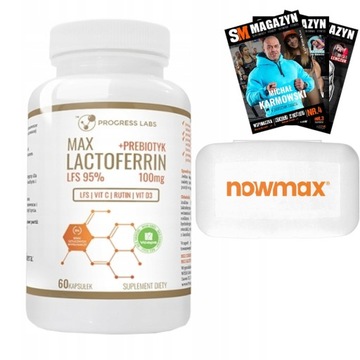 PROGRESS LABS LAKTOFERYNA MAX 100mg PREBIOTYK TRAWIENIE ODPORNOŚĆ 60k