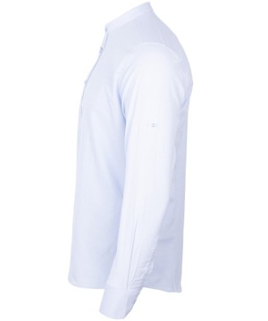 РУБАШКА МУЖСКАЯ, СИНЯЯ хлопок, воротник стойка L REGULAR