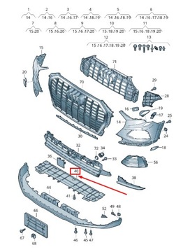 KRYT NÁRAZNÍKU PŘEDNÍ AUDI Q3 2019- 83A807611
