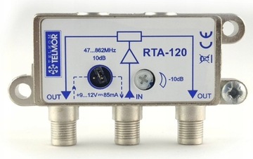 Rozgałęźnik antenowy rozdzielacz aktywny 2-wyjścia RTA-120