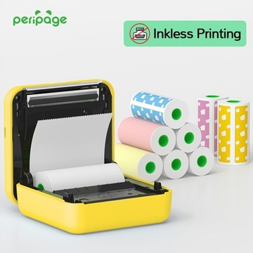 Peripage A6 Mini BT Портативный термопринтер Карманный беспроводной ярлык Этикетка