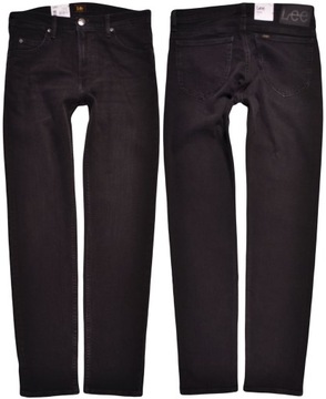 LEE spodnie TAPERED regular BLACK jeans RIDER _ W28 L32