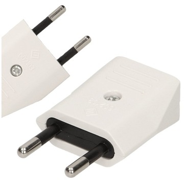 MINI WTYCZKA ELEKTRYCZNA PŁASKA SKRĘCANA ROZBIERALNA BIAŁA 250V