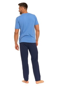 МУЖСКАЯ ХЛОПКОВАЯ ПИЖАМА С КОРОТКИМИ РУКАВАМИ MORAJ BLUE Размер L