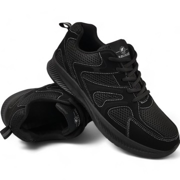 Черные мужские туфли, прочная, прочная спортивная обувь. Легкие кроссовки.