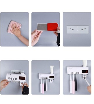 ДЕРЖАТЕЛЬ ЗУБНОЙ ЩЕТКИ ДОЗАТОР ЗУБНОЙ ПАСТЫ УФ-ДЕЗИНФЕКЦИЯ 500МА