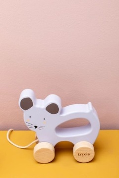 Деревянная игрушка-мышка на веревочке - Трикси