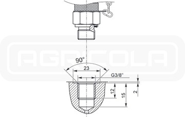 Шланг для измерения давления 2м 3/8 с манометром 1/4