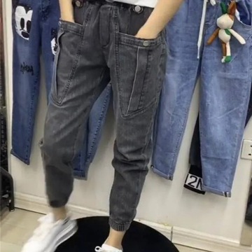 Y2K damskie męskie spodnie Streetwear szarawary dż