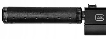 Пистолет металлический пружинный с глушителем Glock детский.