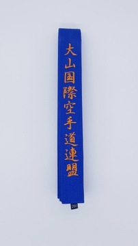 Pas Karate Oyama z haftem 360 cm Niebieski