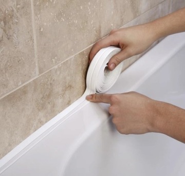 УПЛОТНИТЕЛЬНАЯ ЛЕНТА ПВХ ДЛЯ РАКОВИНЫ, ВАННЫ, ДУШЕВОГО ПОДДОНА, 35ММ 320 СМ, САМОКЛЕЙКИ