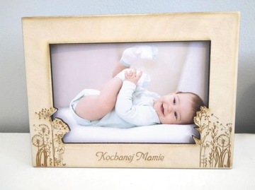 DREWNIANA Ramka + zdjęcie A5 dla Babci na prezent