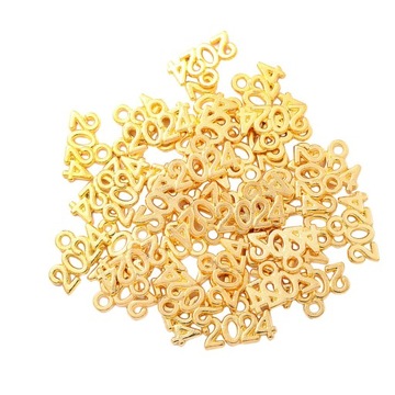 100x 2024 Rok Naszyjnik Charms Bransoletki Akcesoria rzemieślnicze Biżuteria Złota
