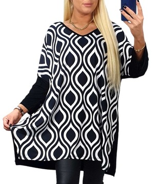 KOBIECA TUNIKA ROMBY PLUS SIZE LUŹNA DUŻA UNIWERSALNA WYGODNA MODNA 4XL 5XL