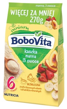 Kaszka Manna Bobovita 3 Owoce Nutricia 270g