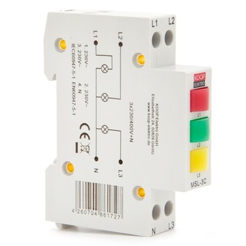 LAMPKA SYGNALIZACYJNA KONTROLNA 3- FAZOWA 1- MODUŁOWA KONTROLKA WSKAŹNIK 3F