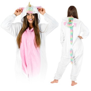 KOSTIUM ONESIE TIANMA JEDNOROŻEC PRZEBRANIE PIŻAMA CIEPŁA ROZPINANA DRES S
