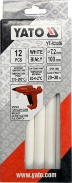 KLEJ DO PISTOLETU NA GORĄCO 12szt. 7,2x100mm BIAŁY