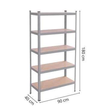СТЕЛЛАЖ ДЛЯ ХРАНЕНИЯ 180х90х40 см металлический ГАРАЖ вставной С ПОЛКАМИ 875кг