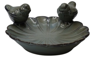 POIDEŁKO KARMNIK DLA PTAKÓW OSŁONKA Z PTASZKAMI CERAMICZNA MAŁA