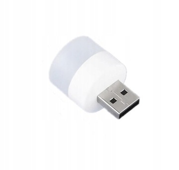 LAMPKA LED MINI OKRĄGŁA USB LED 5V 1W ŚWIATŁO BIAŁE NATURALNE OŚWIETLENIE
