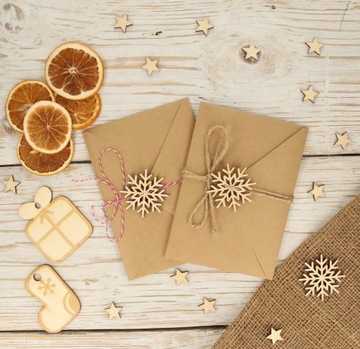 Kartka świąteczna drewniana firmowa LOGO IMIE eko