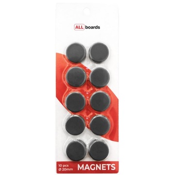 Magnesy do tablic 20 mm - 10 szt CZARNE