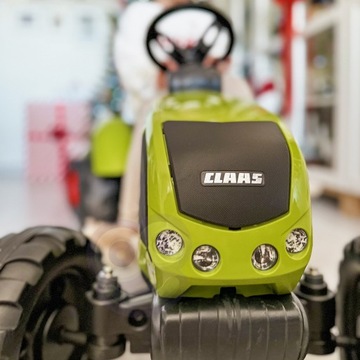 TRAKTOR NA PEDAŁY PRZYCZEPA OGROMNY TRAKTOREK CLAAS NAKŁADKI KOŁA 3+ FALK