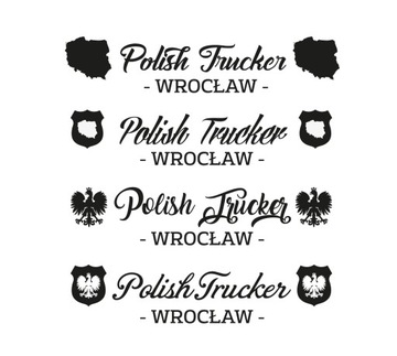 Naklejki POLISZH TRUCKER + WŁASNE MIASTO, IMIĘ TIR