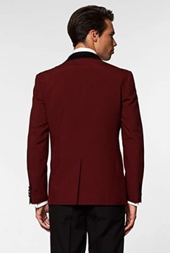 SMOKING MĘSKI OPPOSUITS BURGUNDOWY Z MUSZKĄ 46