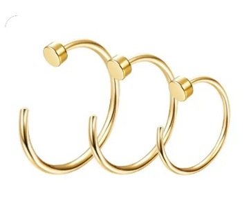 КОЛЬЦО В НОСЕ ПИРСИНГ FAKE Punk 10 мм