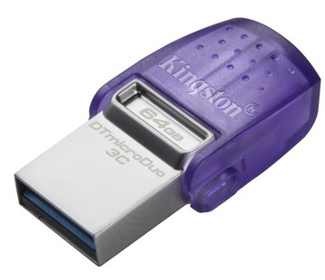 Маленький флеш-накопитель KINGSTON DT Duo 3C, 64 ГБ, USB-C, 200 МБ/с, для телефона, планшета