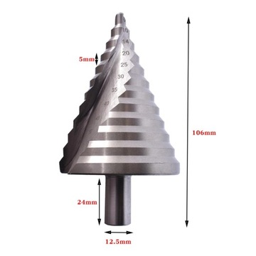 Ступенчатое сверло со спиральной канавкой, мм HSS Pagoda Step Drill для
